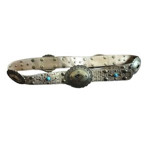 Kathy Van Zeeland Studded Bronze Western Belt